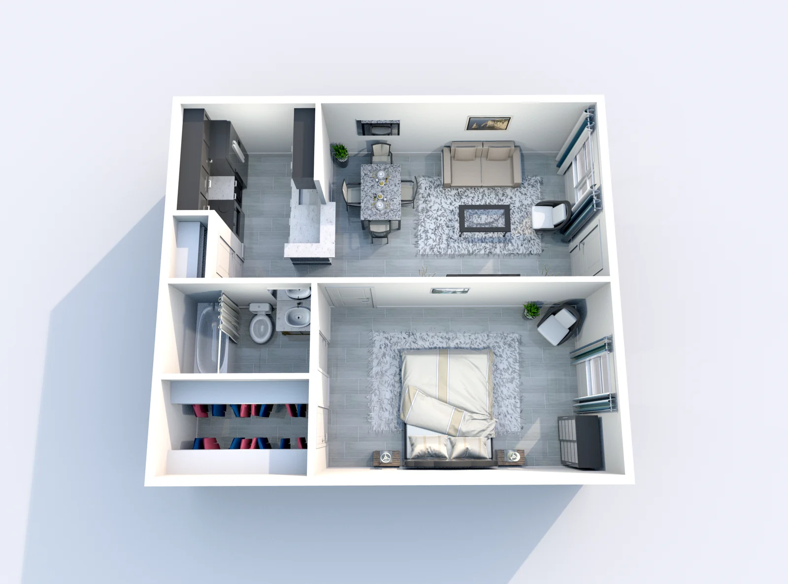La Primavera — floor plan, 1 bed · 1 bath · Layout A