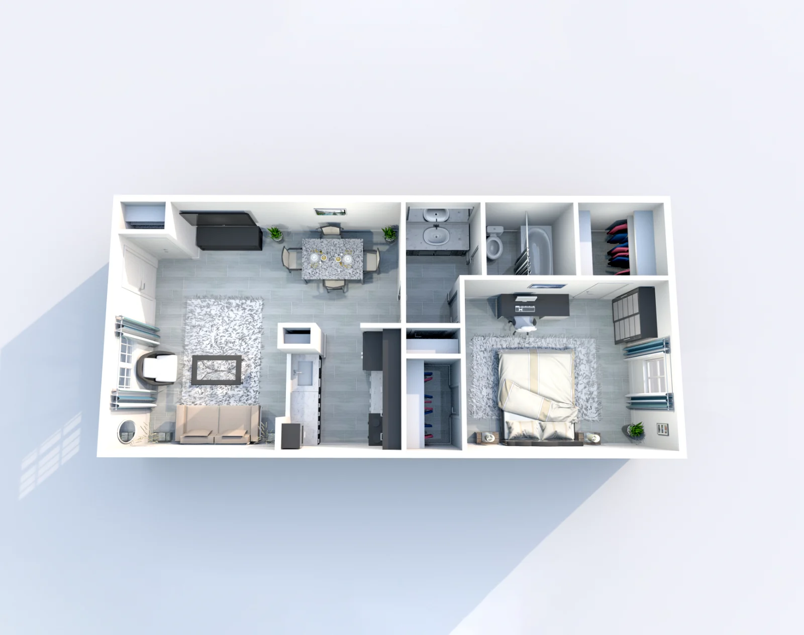 La Primavera — floor plan, 1 bed · 1 bath · Layout B