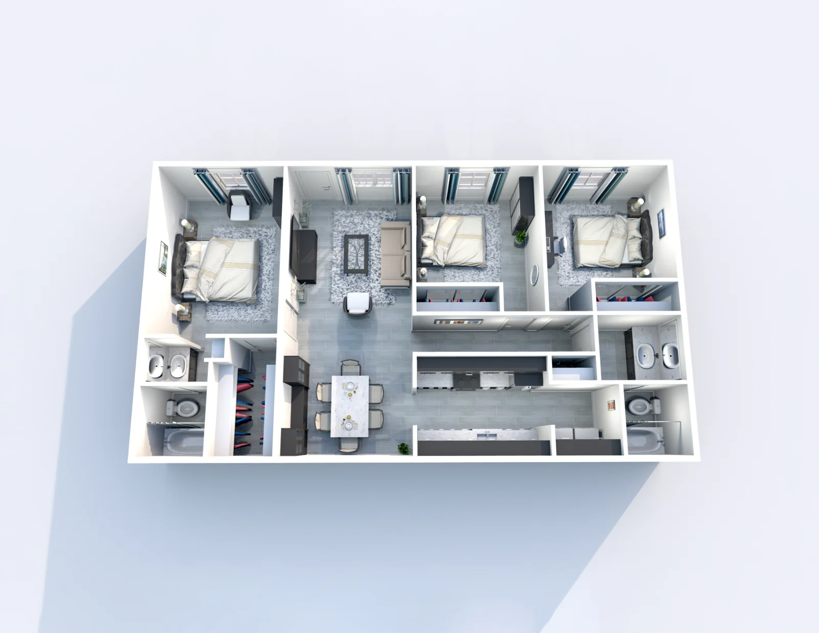 La Primavera — floor plan, 3 bed · 2 baths