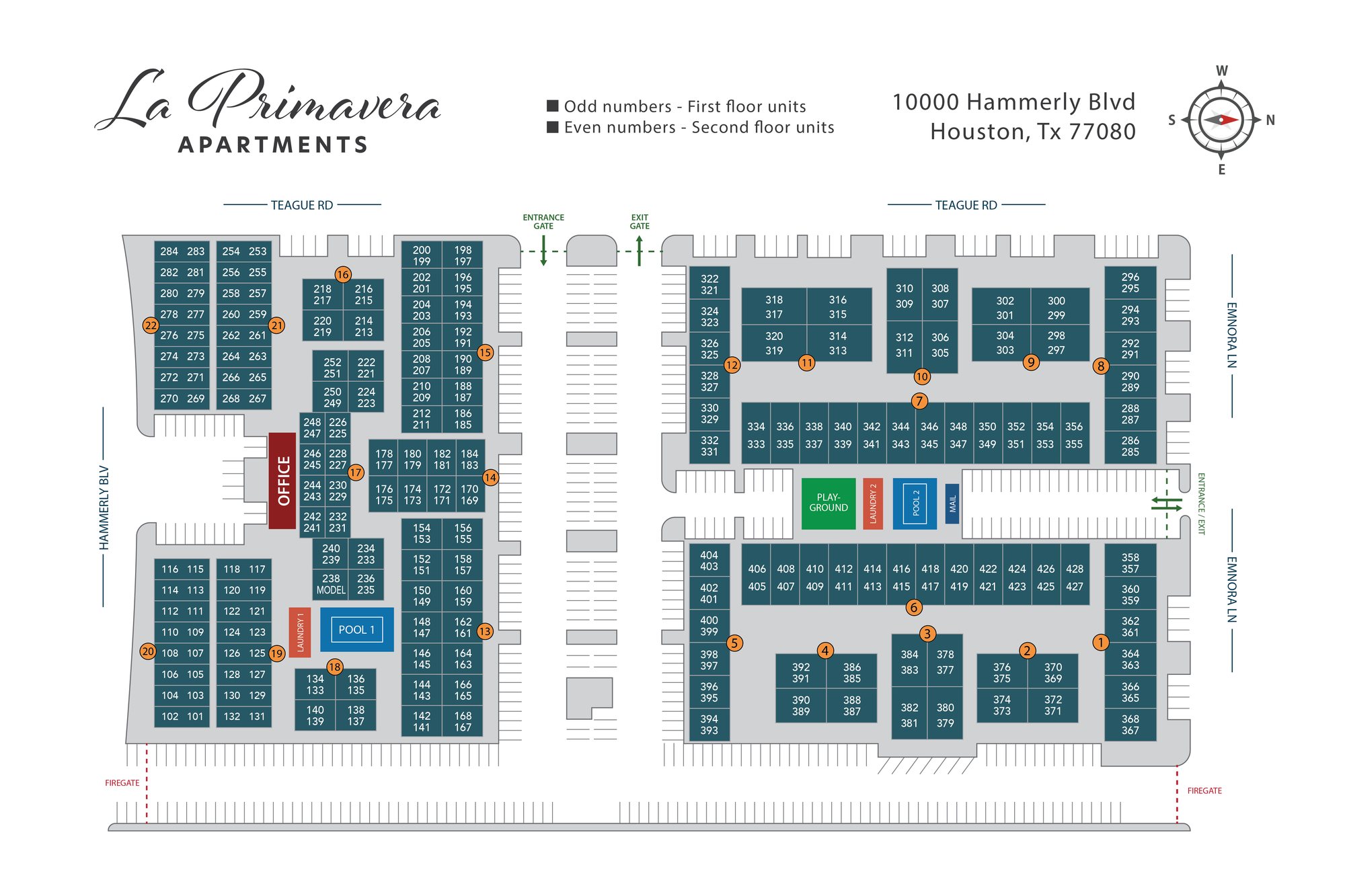Community site map — La Primavera